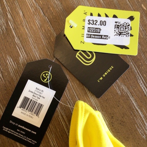 Zumba Wear Yellow Dance Tribe Tied Back Tank Top Size Small - Picture 8 of 10